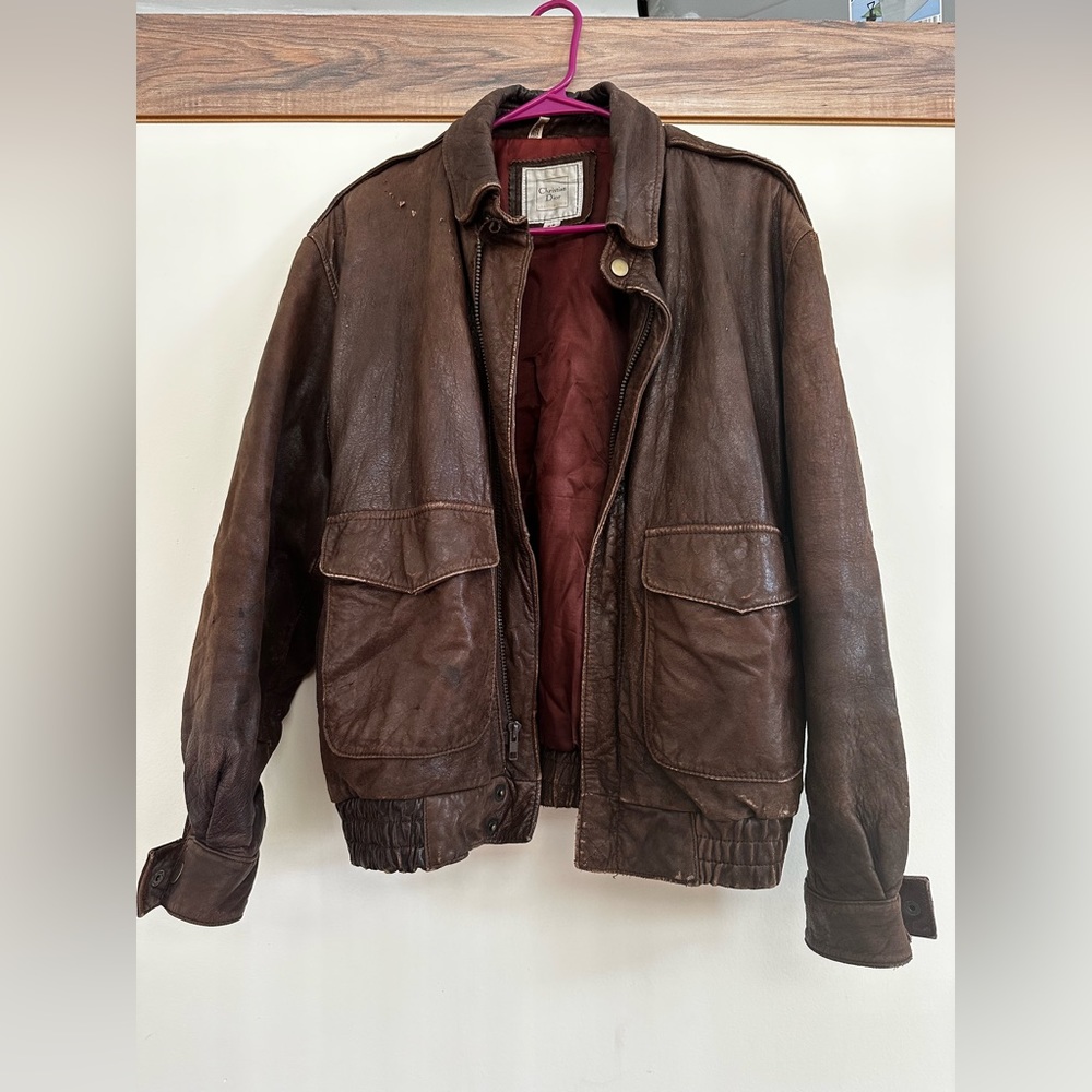 Vintage Christian Dior leather jacket sz 38